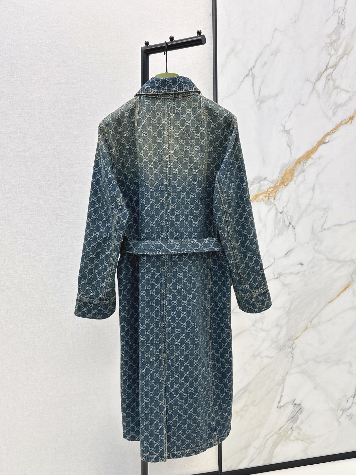 26SS NEW logo jacquard denim long coat