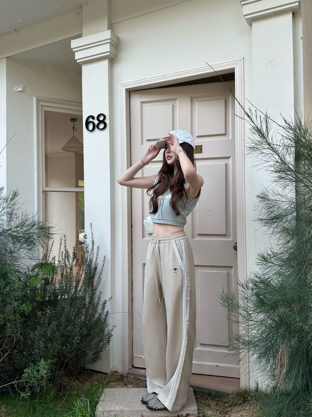 26SS NEW Lace decorated straight trousers