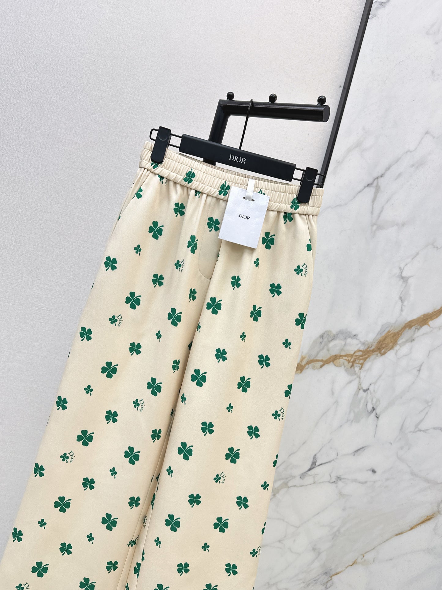 26SS NEW Lucky four-leaf clover printed straight pants