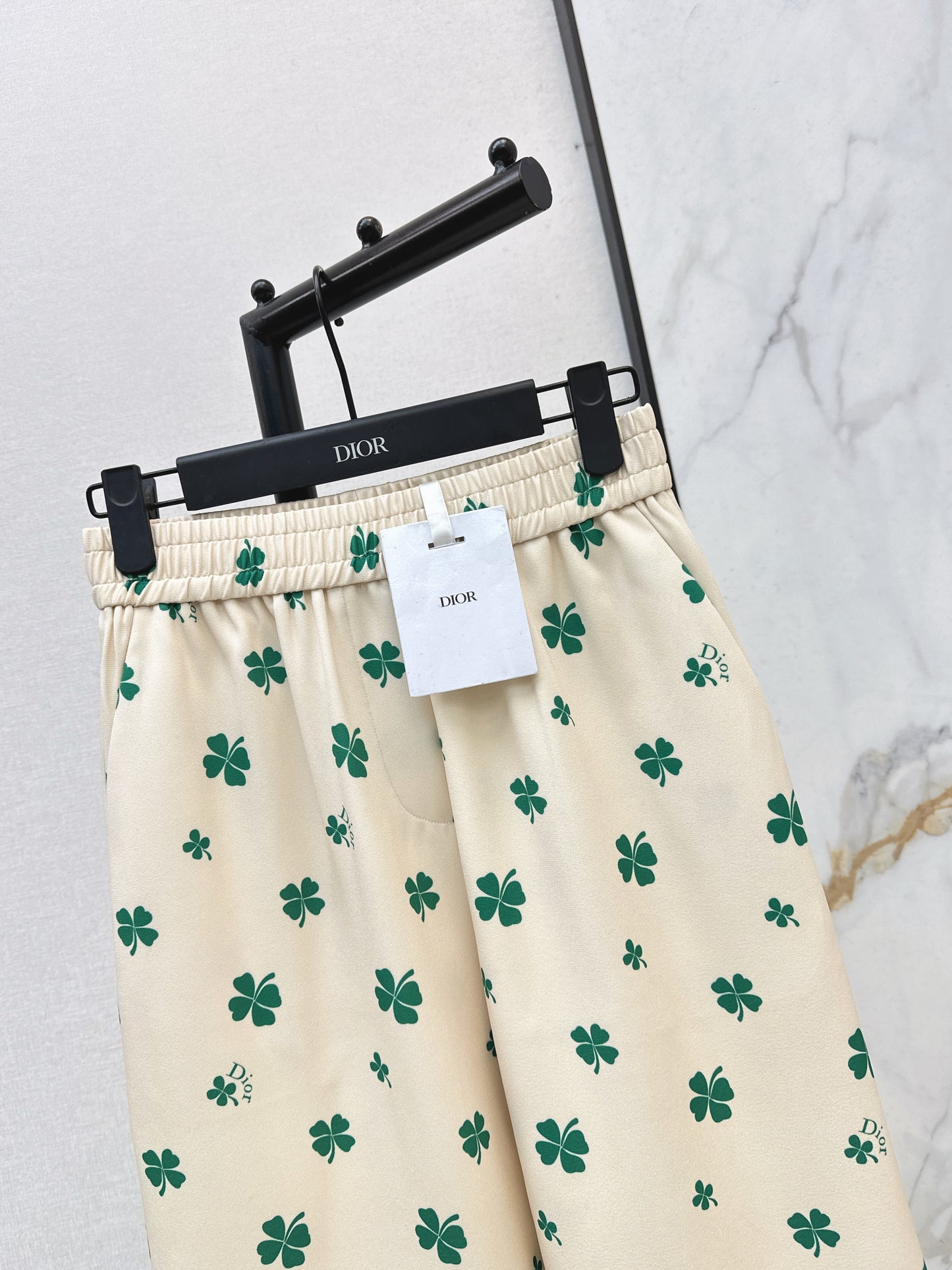 26SS NEW Lucky four-leaf clover printed straight pants