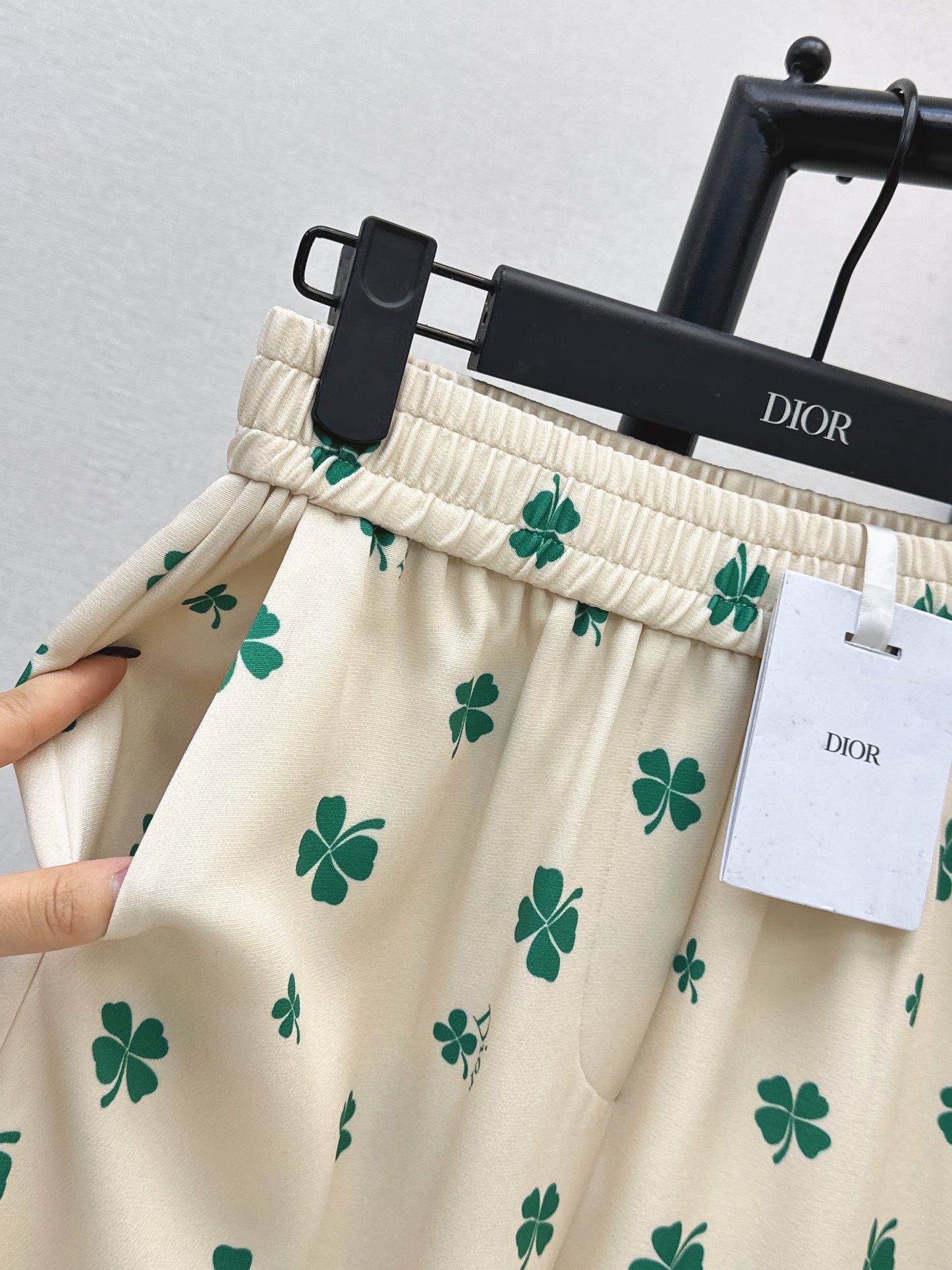 26SS NEW Lucky four-leaf clover printed straight pants