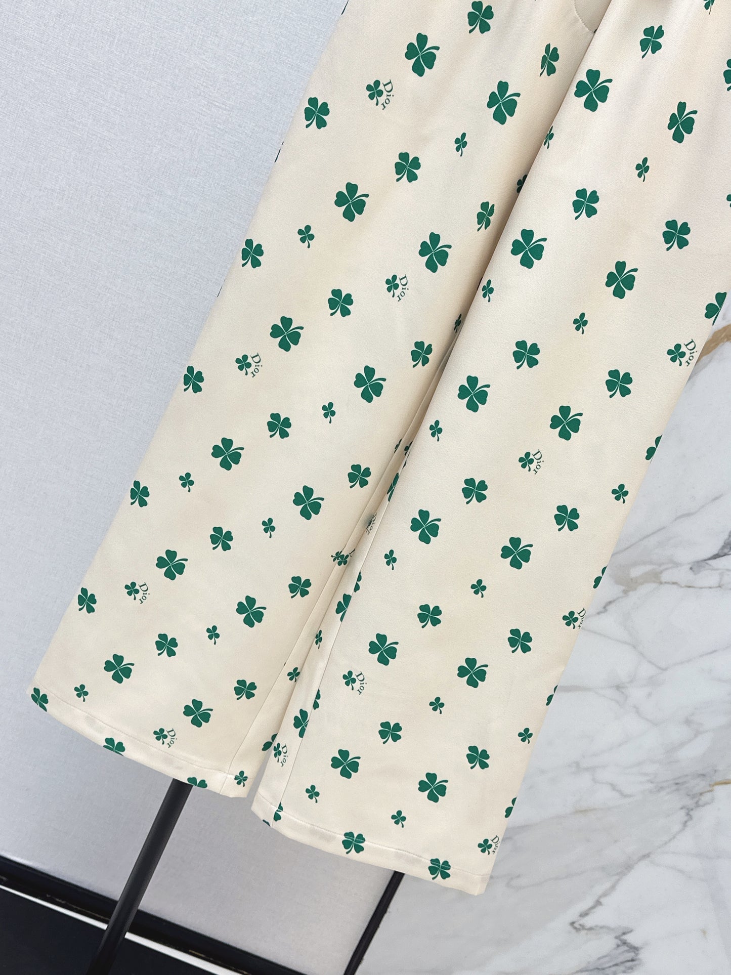 26SS NEW Lucky four-leaf clover printed straight pants