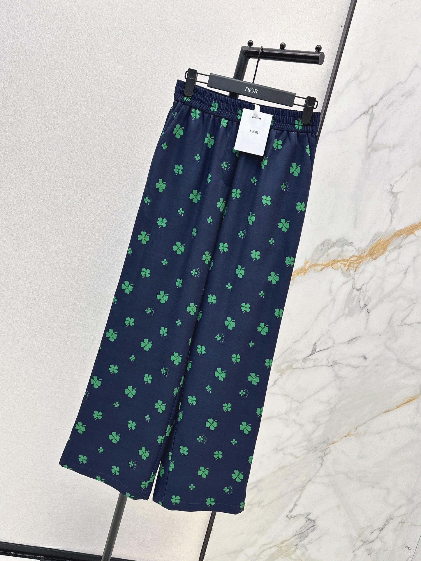 26SS NEW Lucky four-leaf clover printed straight pants