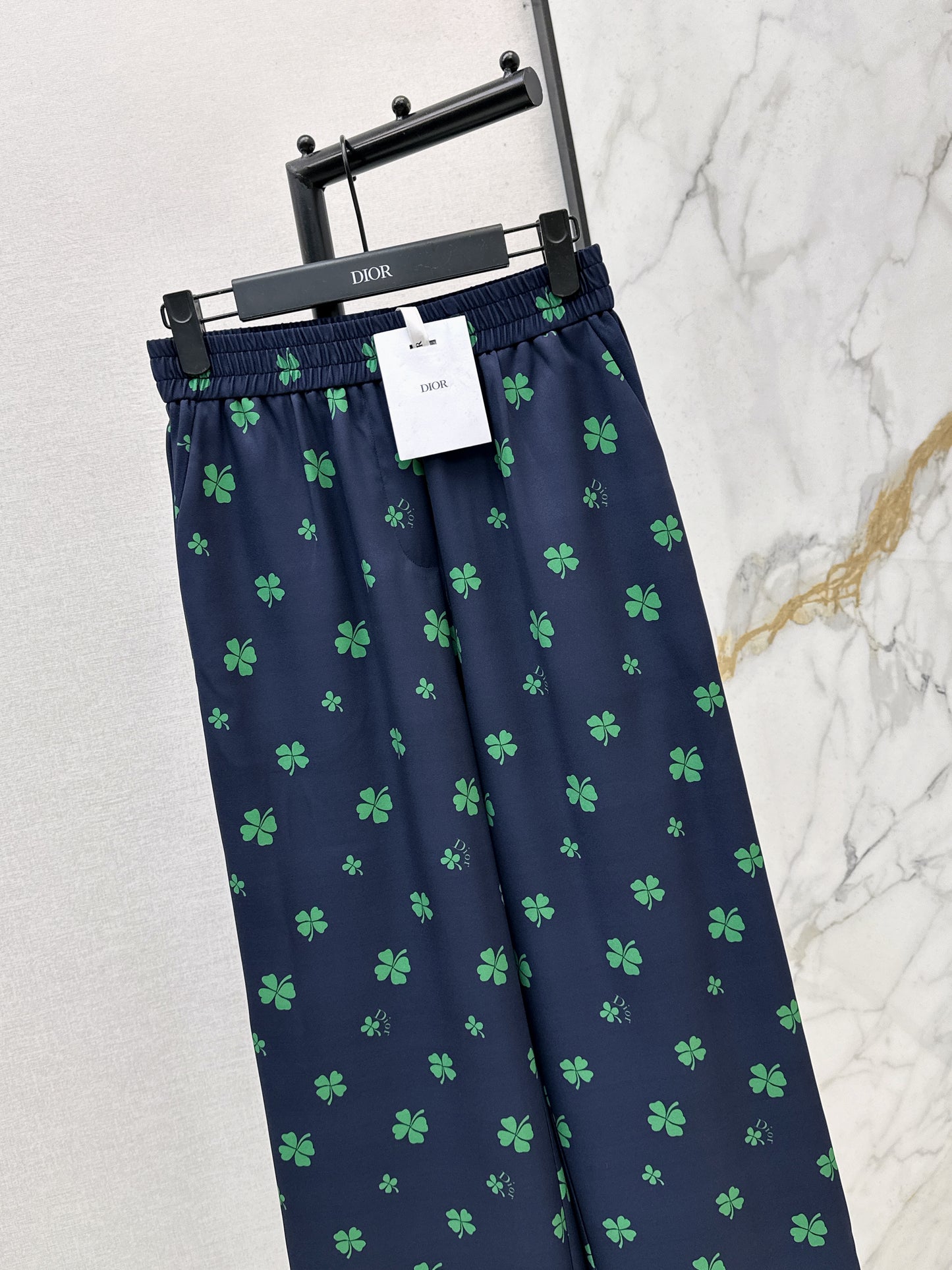 26SS NEW Lucky four-leaf clover printed straight pants