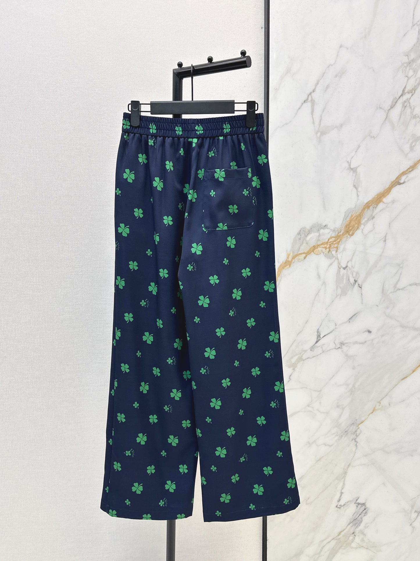 26SS NEW Lucky four-leaf clover printed straight pants