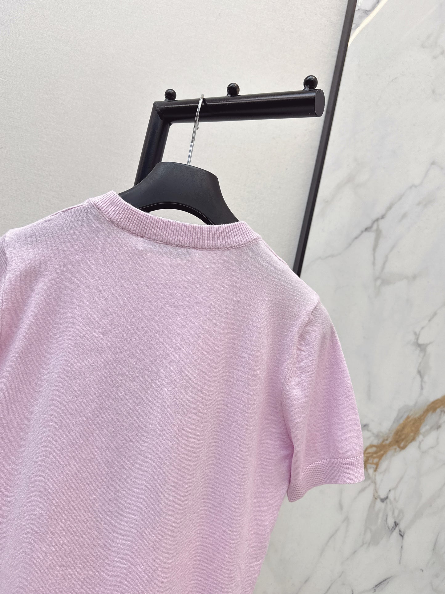 26SS NEUER Glücks-Kleeblatt-Strickpullover mit kurzen Ärmeln