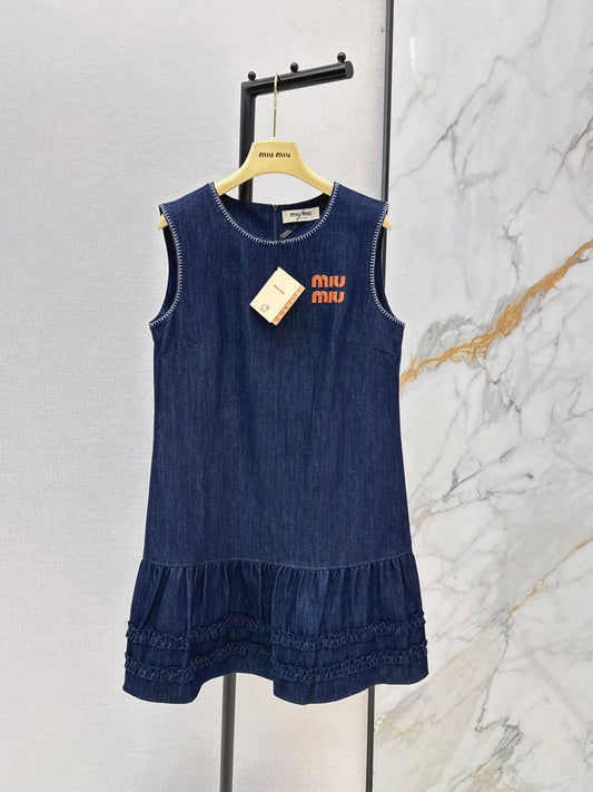 26SS NEW logo letter embroidered sleeveless vest dress