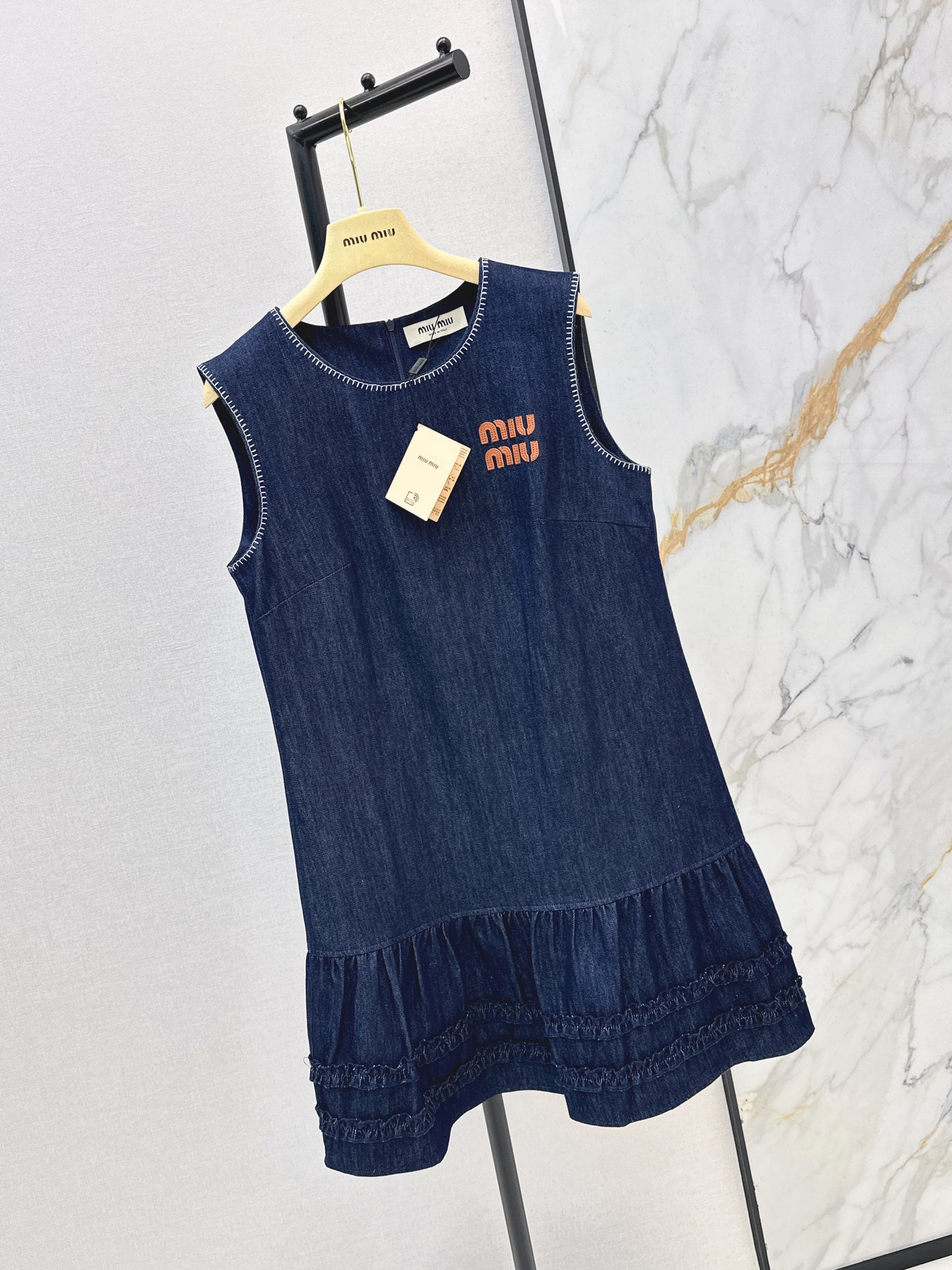 26SS NEW logo letter embroidered sleeveless vest dress