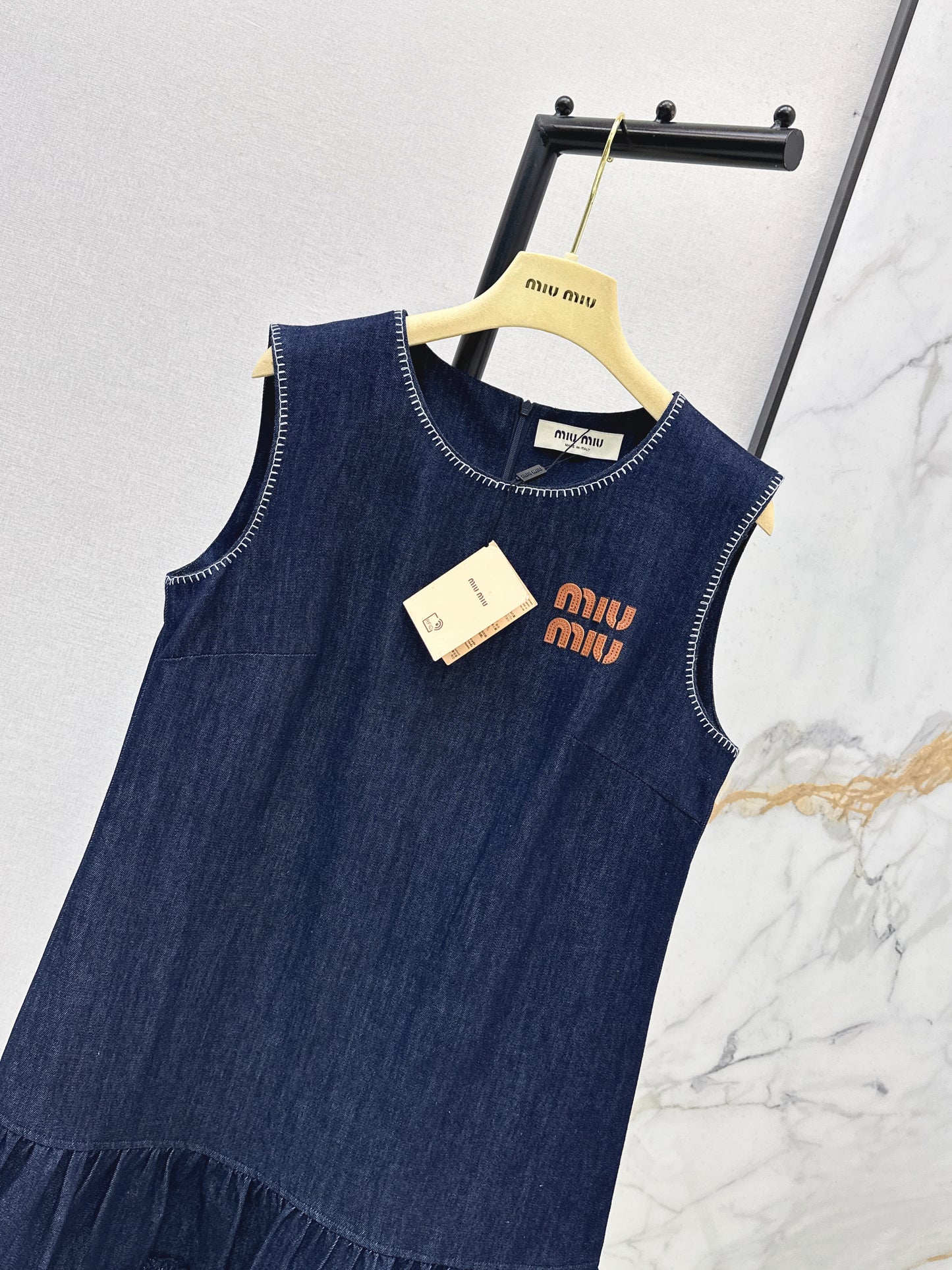 26SS NEW logo letter embroidered sleeveless vest dress