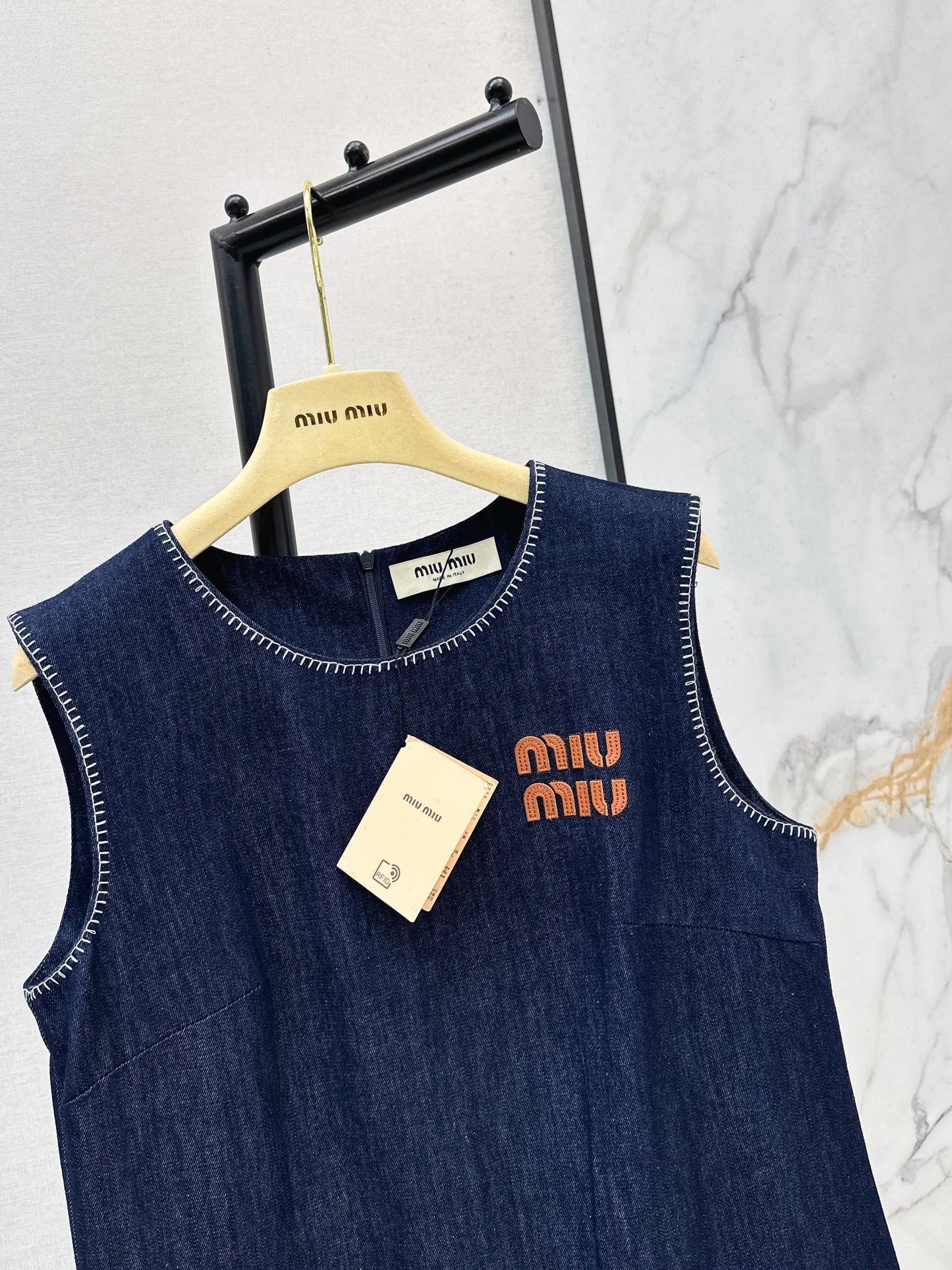 26SS NEW logo letter embroidered sleeveless vest dress