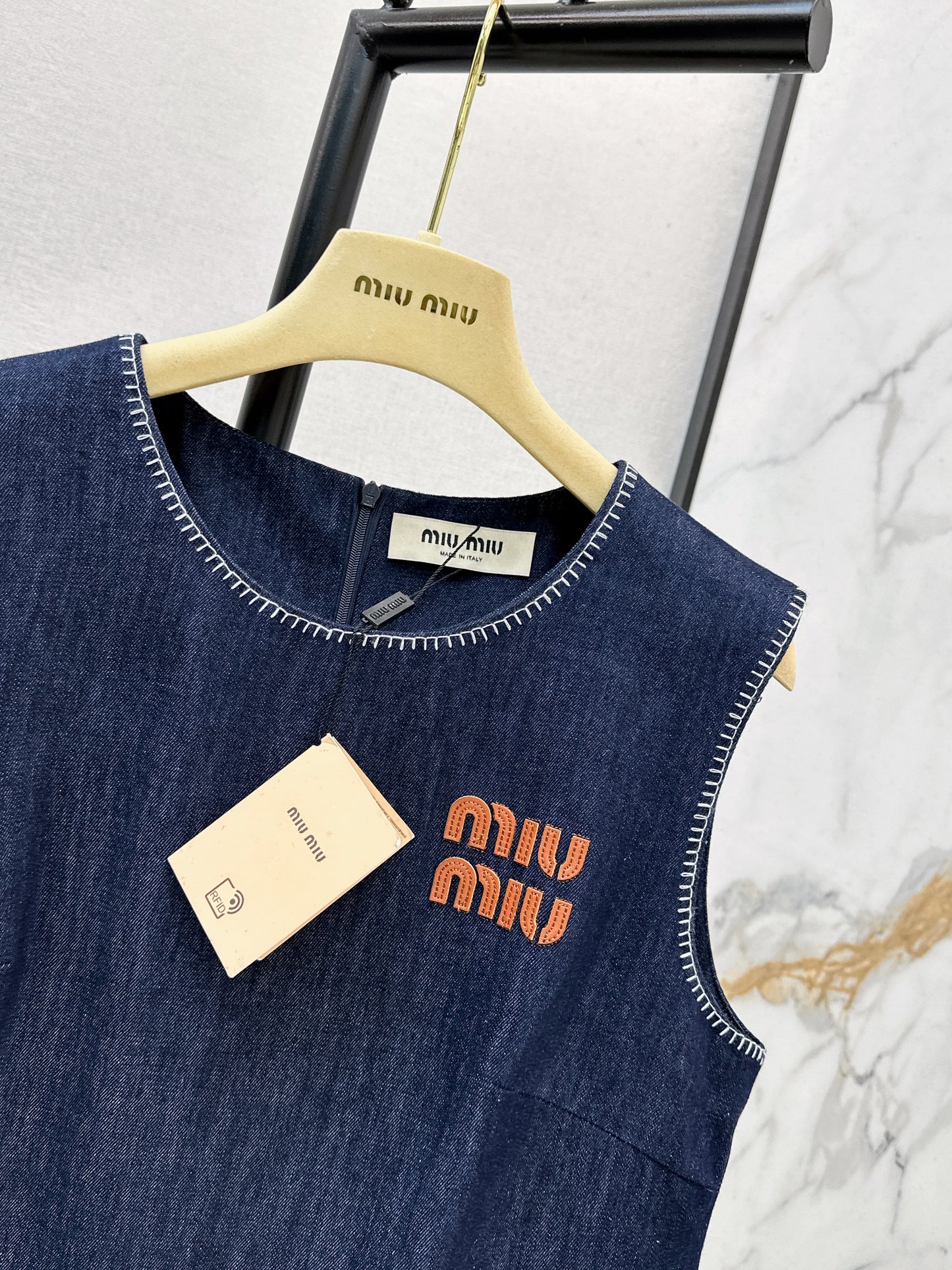26SS NEW logo letter embroidered sleeveless vest dress