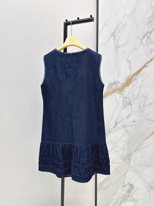 26SS NEW logo letter embroidered sleeveless vest dress