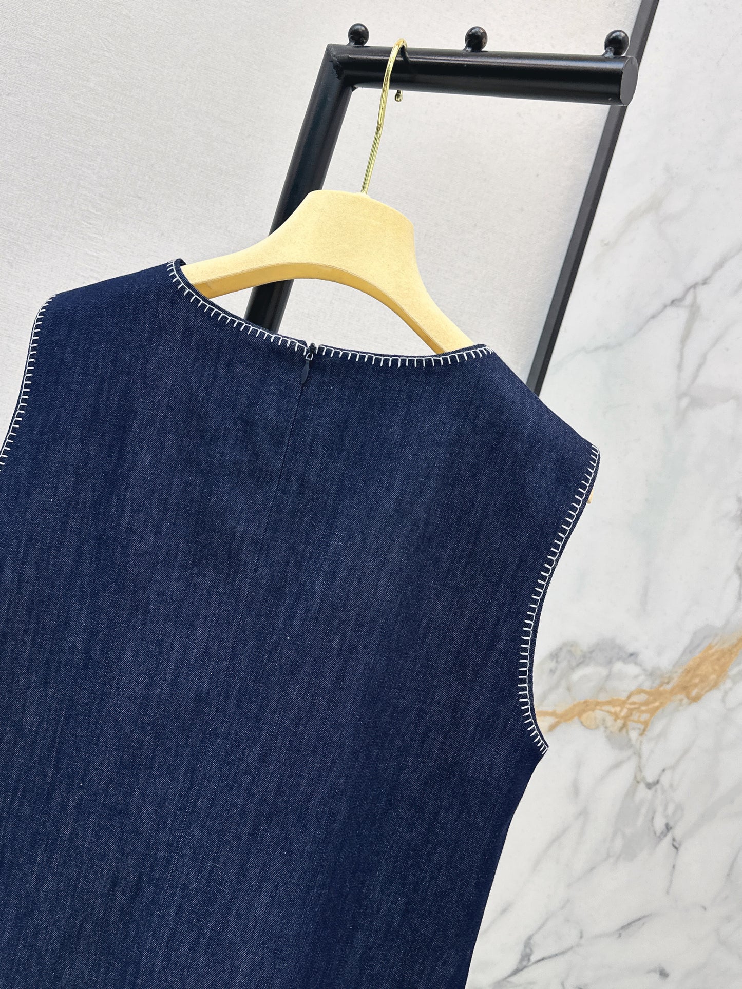 26SS NEW logo letter embroidered sleeveless vest dress