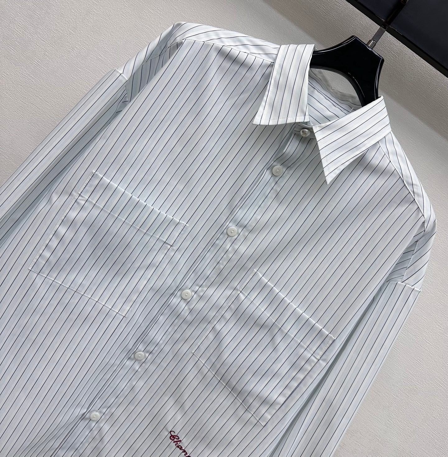 🔥Höchste Qualität🔥26SS NEUES blau-weiß gestreiftes Langarmhemd