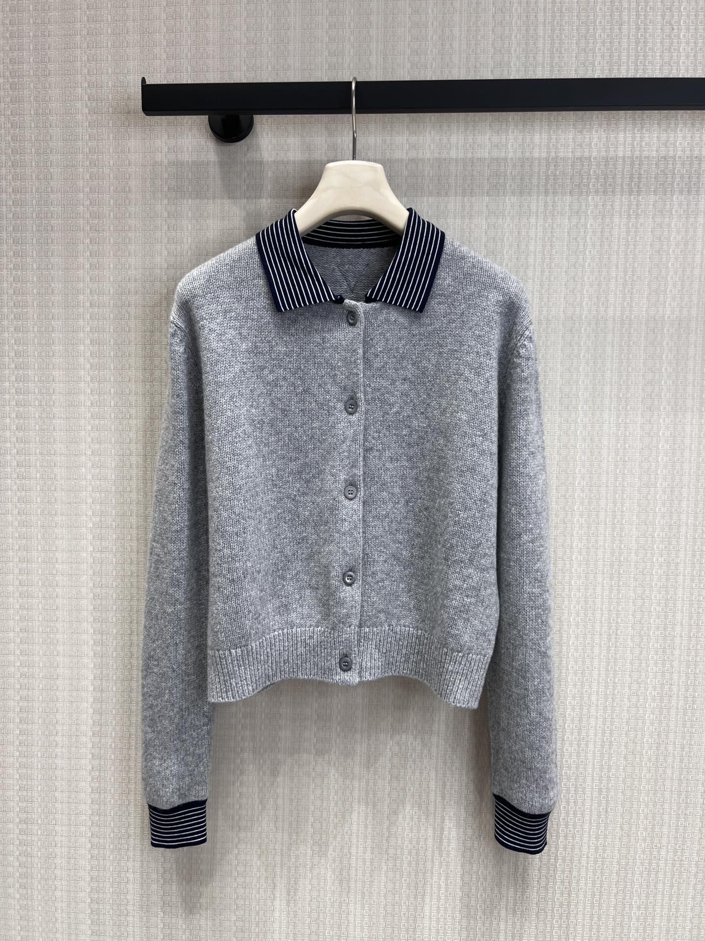 26SS NEUER Gestreifter Patchwork-Strickcardigan