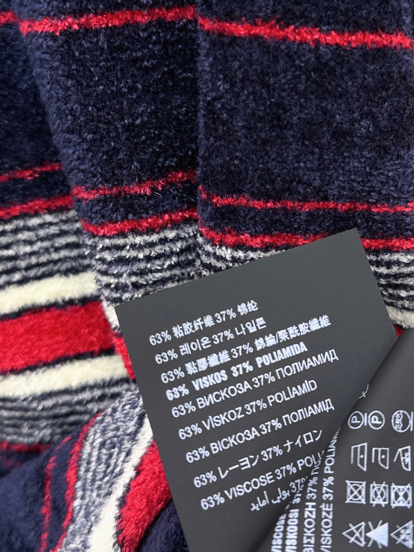 26SS NEUER Flanell-Halbreißverschluss-Streifenpullover