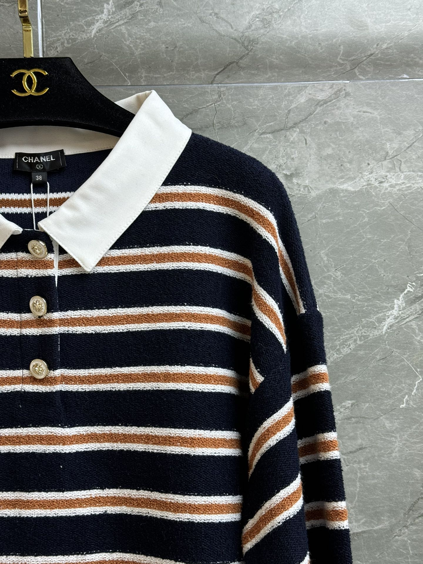 🔥Höchste Qualität🔥26SS NEUES gestreiftes Langarm-Poloshirt aus Strick