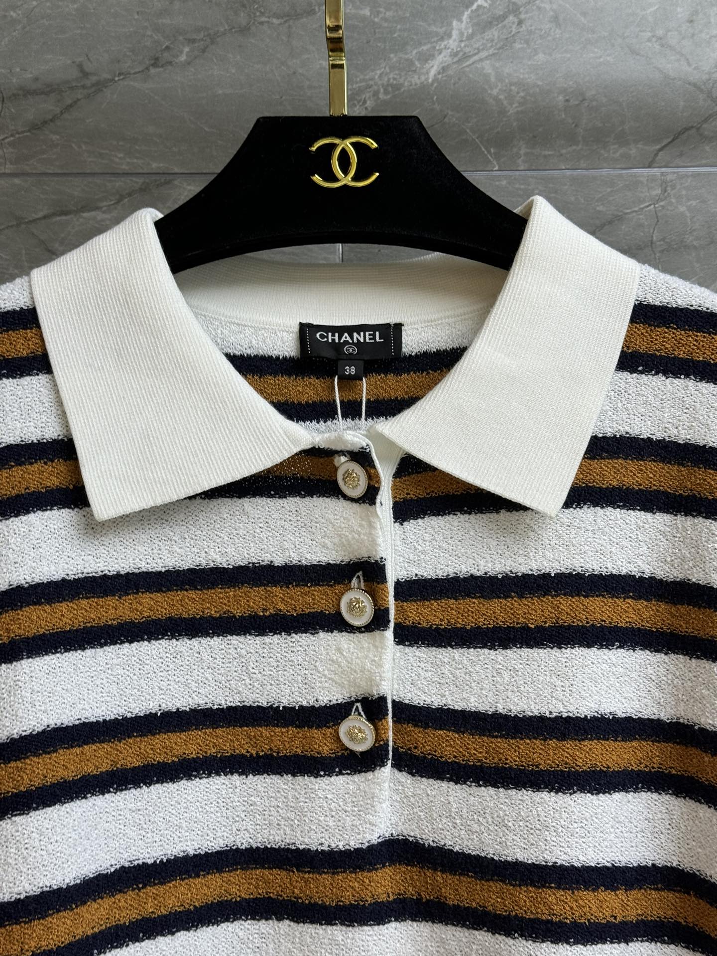 🔥Höchste Qualität🔥26SS NEUES gestreiftes Langarm-Poloshirt aus Strick
