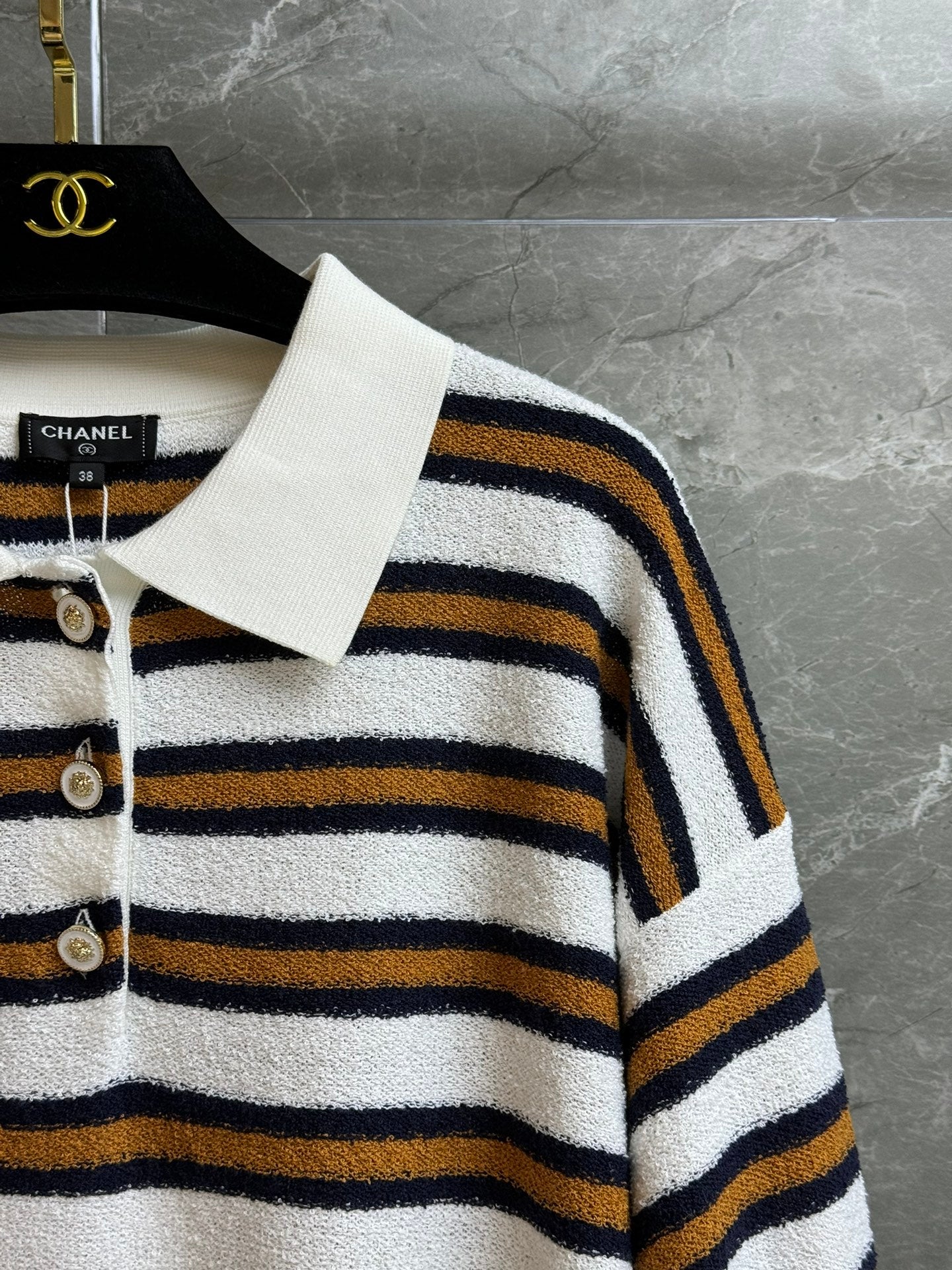 🔥Höchste Qualität🔥26SS NEUES gestreiftes Langarm-Poloshirt aus Strick