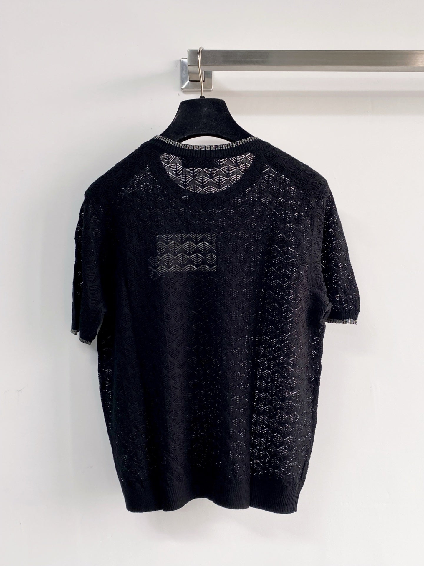 26SS NEW Feather feather hollow knitted short sleeves