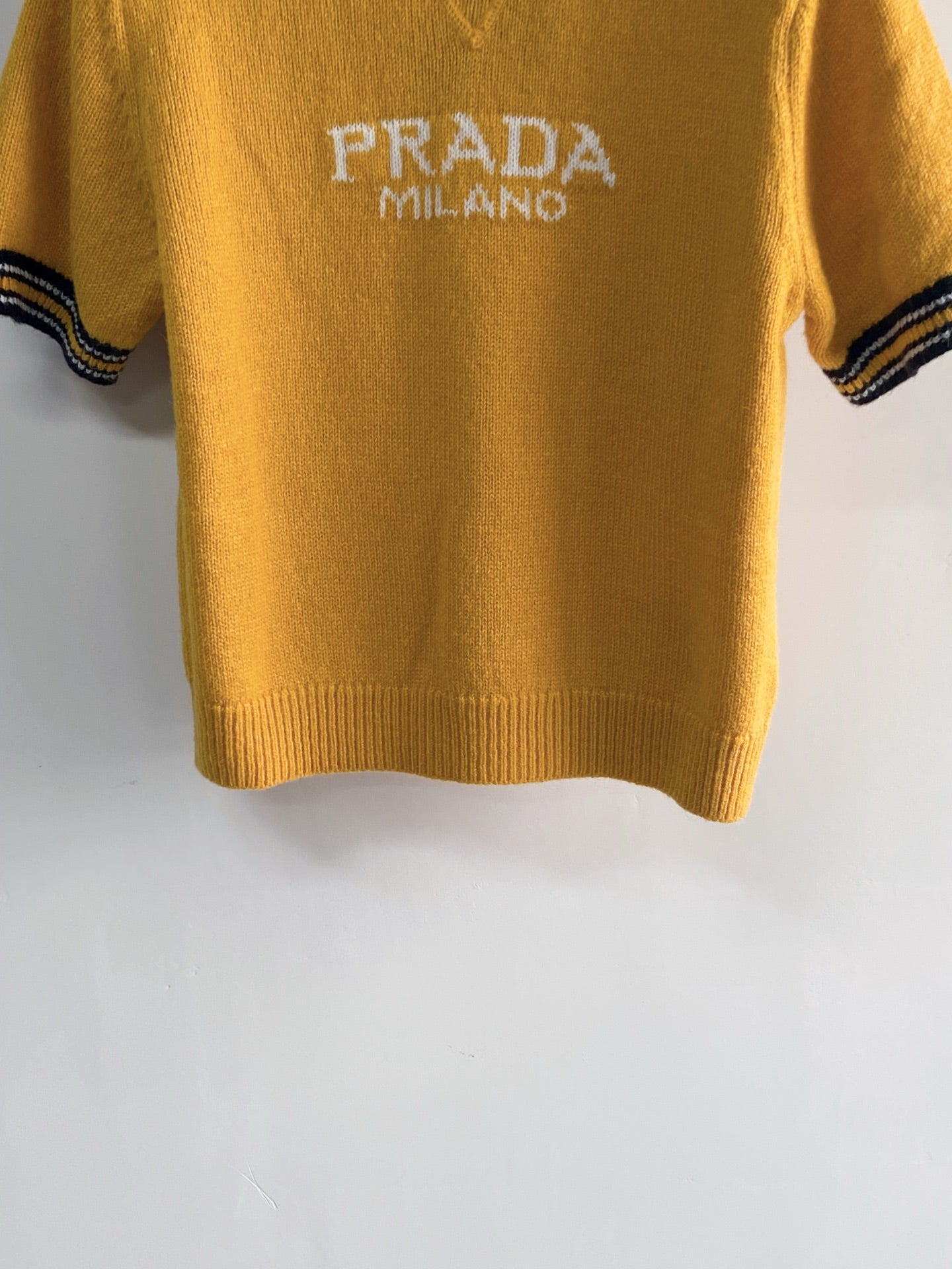 26SS NEW Contrast letter jacquard round neck knitted short sleeves