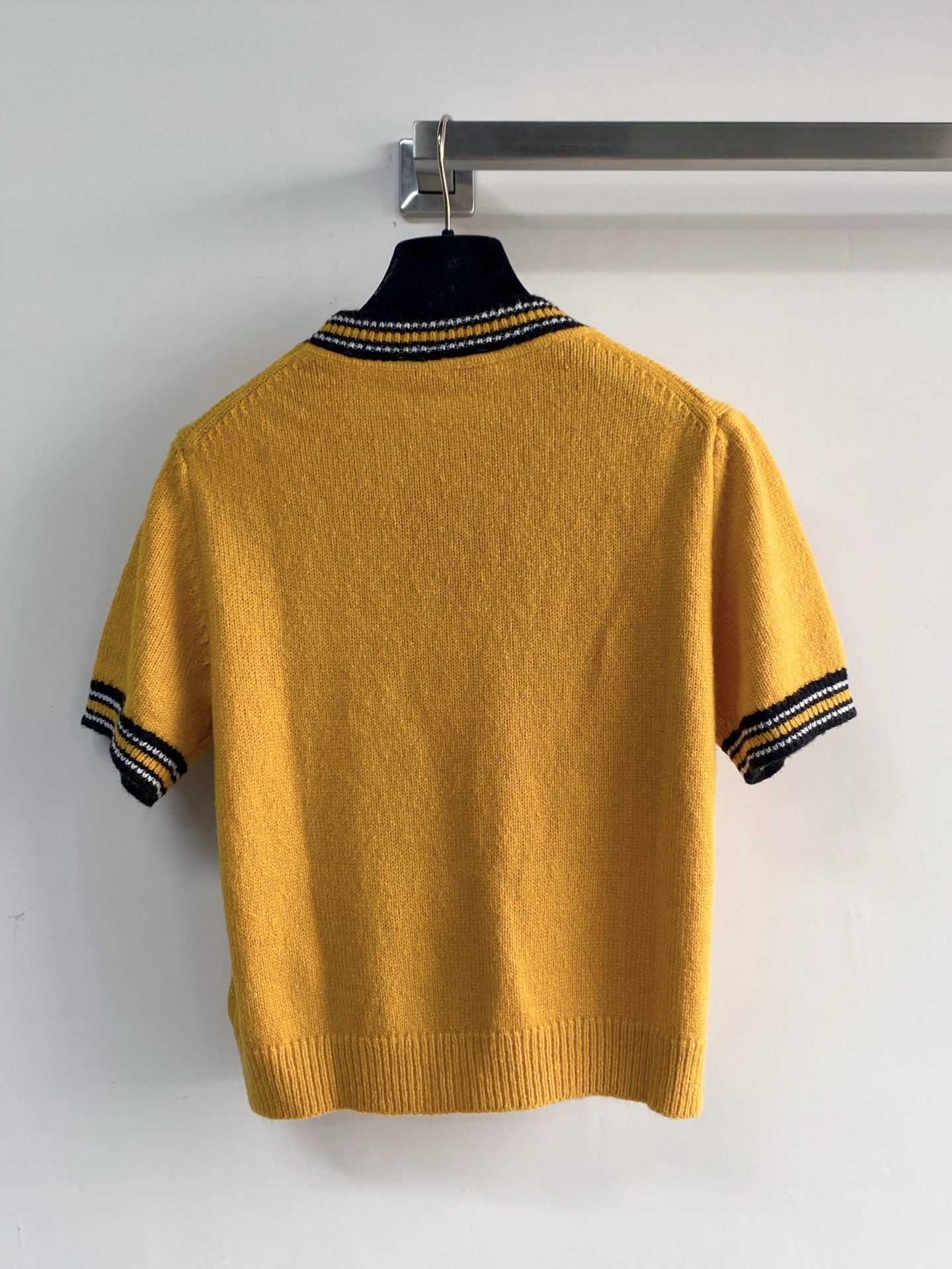 26SS NEW Contrast letter jacquard round neck knitted short sleeves