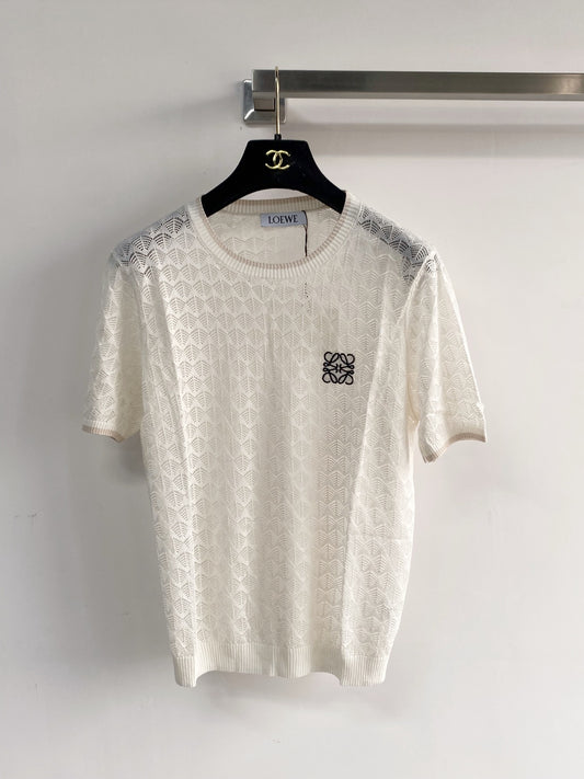 26SS NEW Feather feather hollow knitted short sleeves