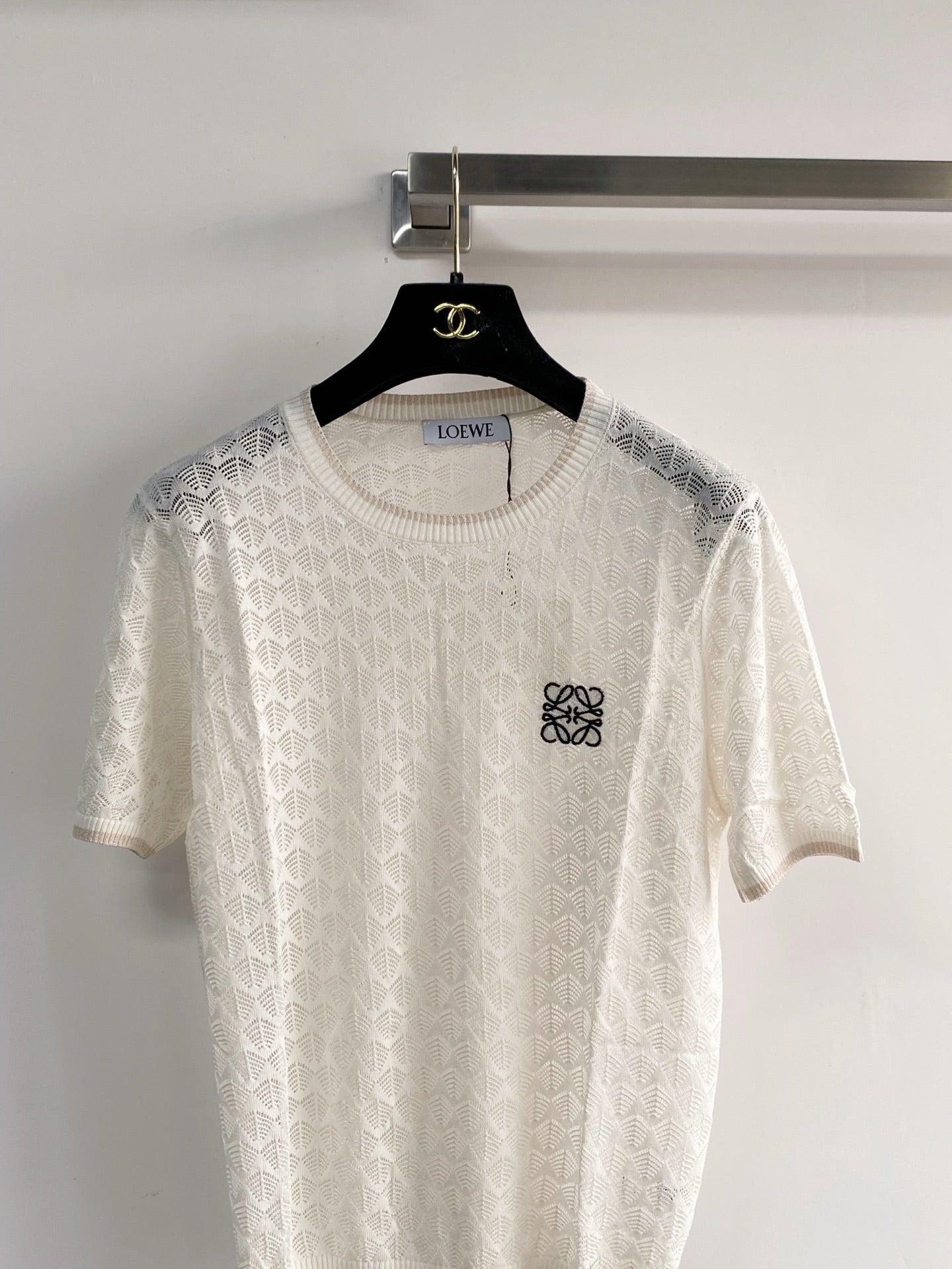 26SS NEW Feather feather hollow knitted short sleeves