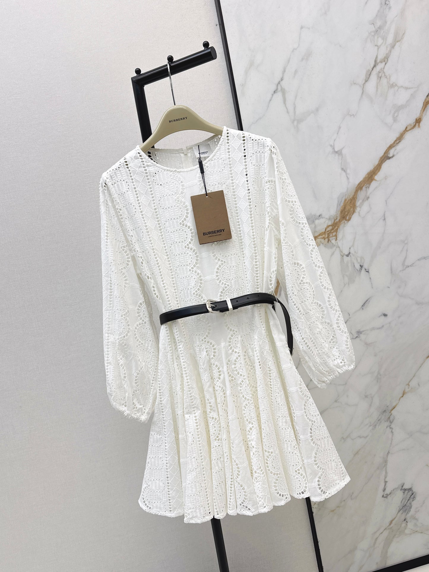 26SS NEW Heavy embroidery umbrella-shaped large skirt dress