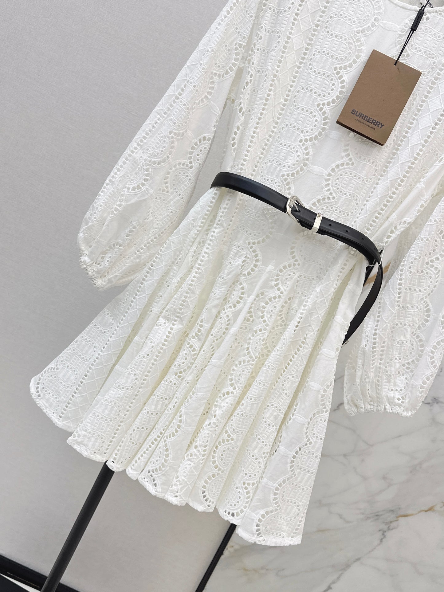 26SS NEW Heavy embroidery umbrella-shaped large skirt dress
