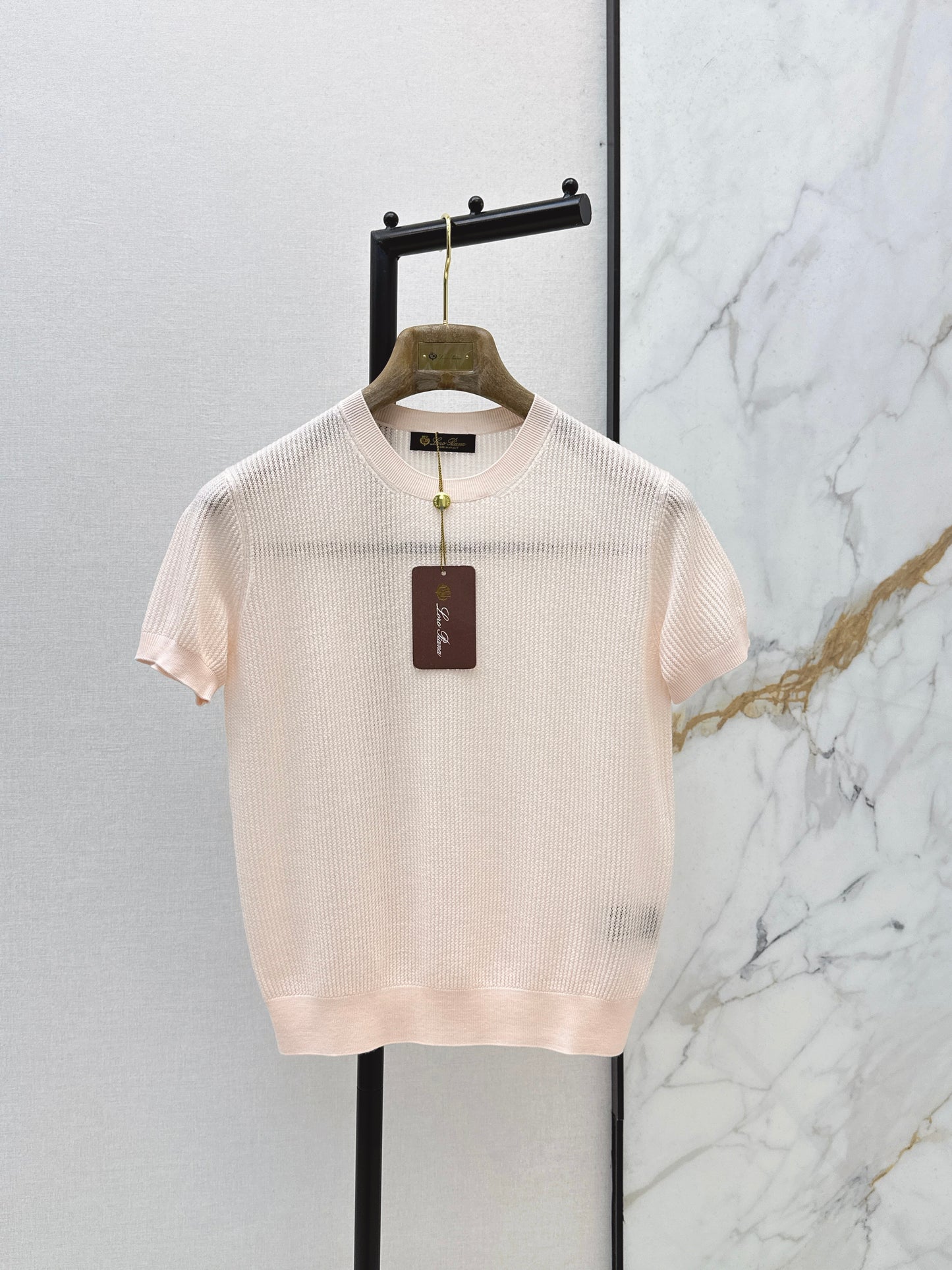 26SS NEW Hollow round neck age-reducing pink sweater