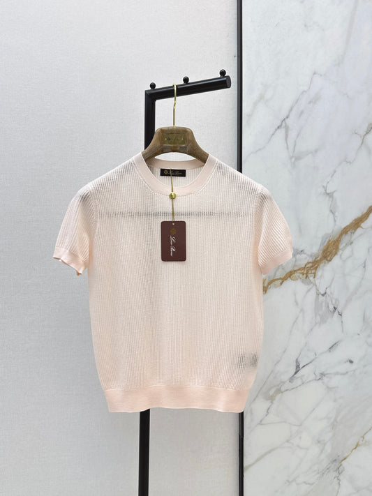26SS NEW Hollow round neck age-reducing pink sweater