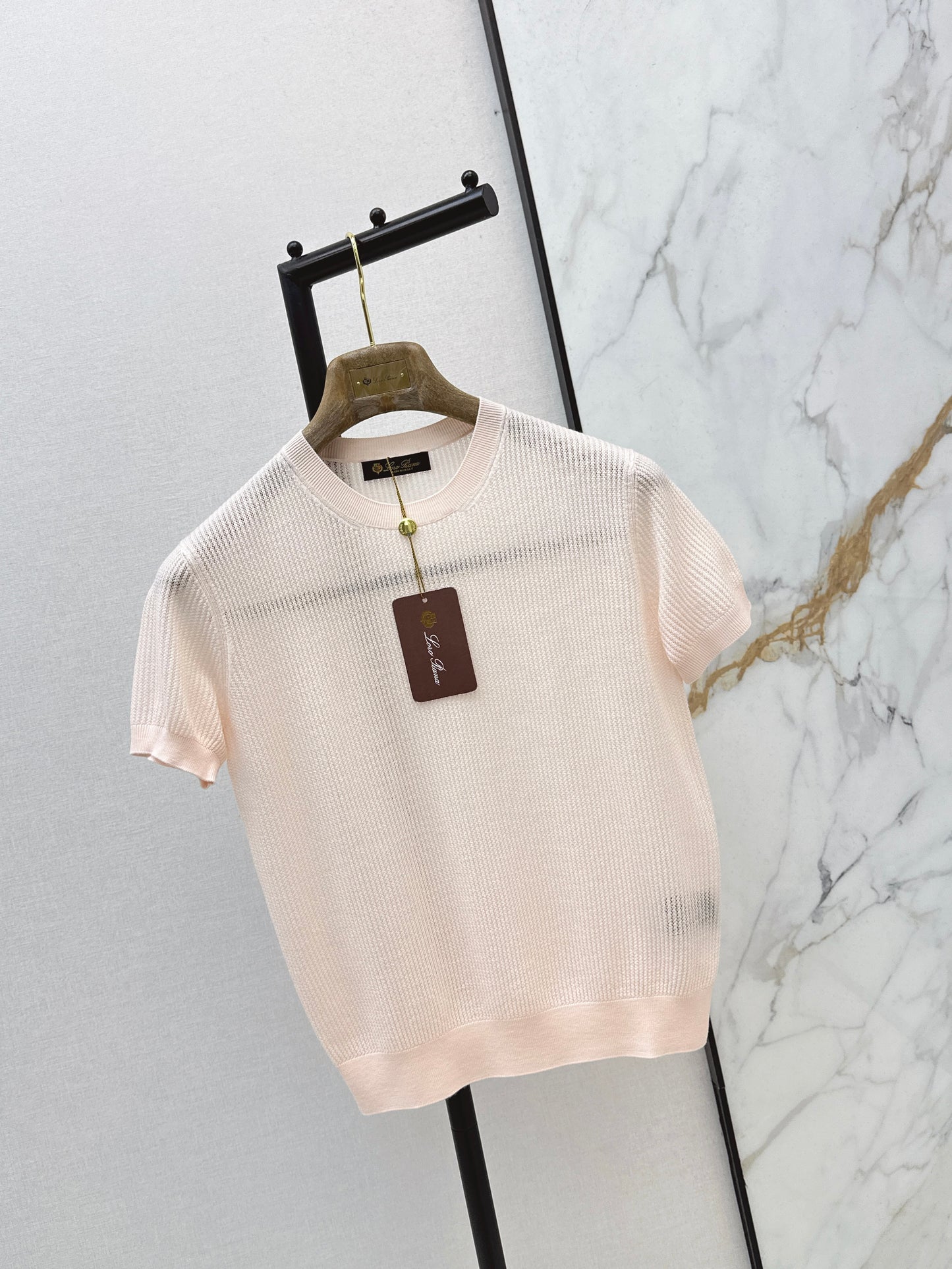 26SS NEW Hollow round neck age-reducing pink sweater