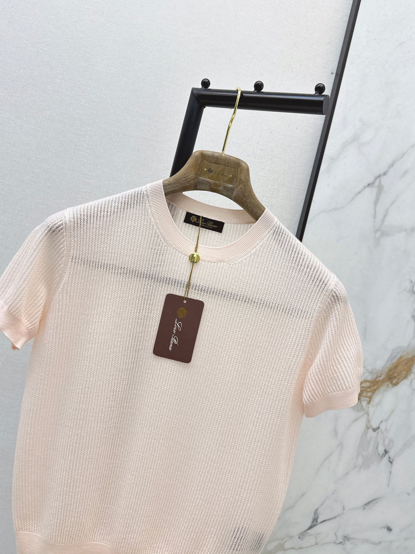 26SS NEW Hollow round neck age-reducing pink sweater