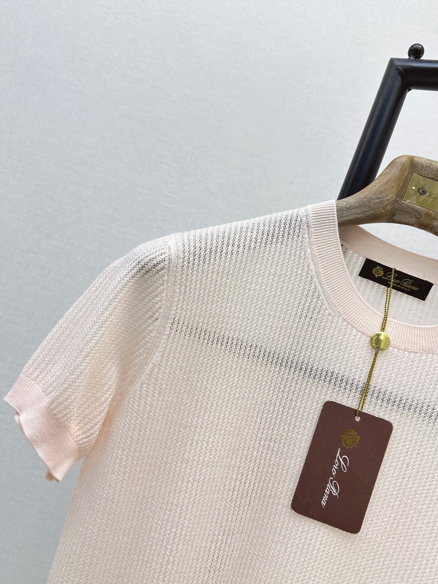 26SS NEW Hollow round neck age-reducing pink sweater