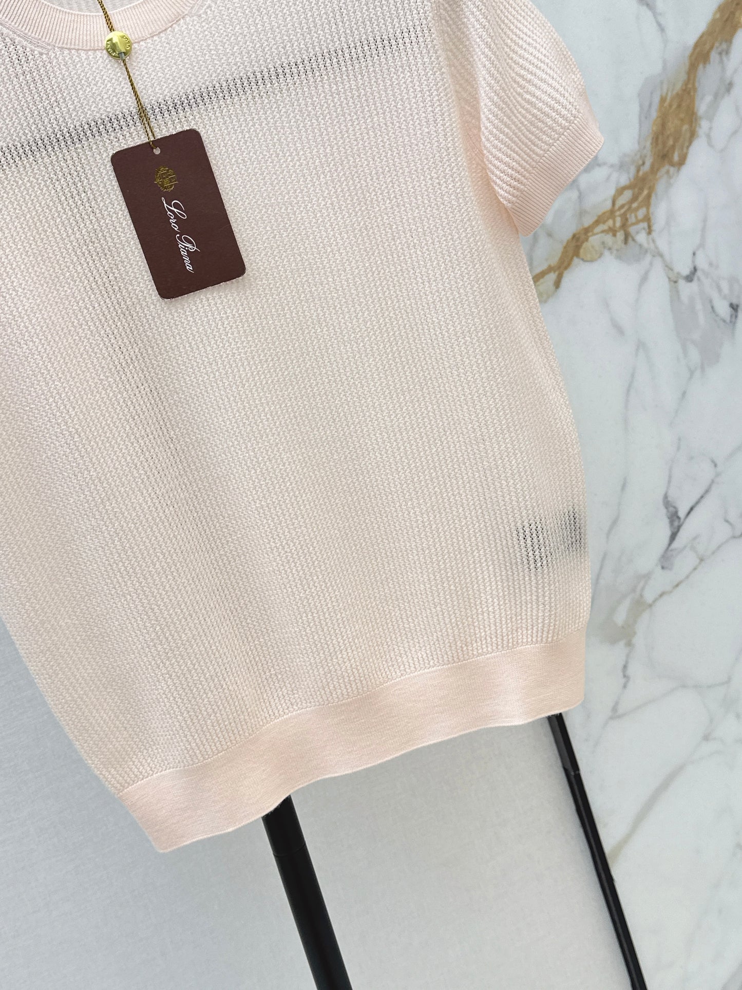 26SS NEW Hollow round neck age-reducing pink sweater