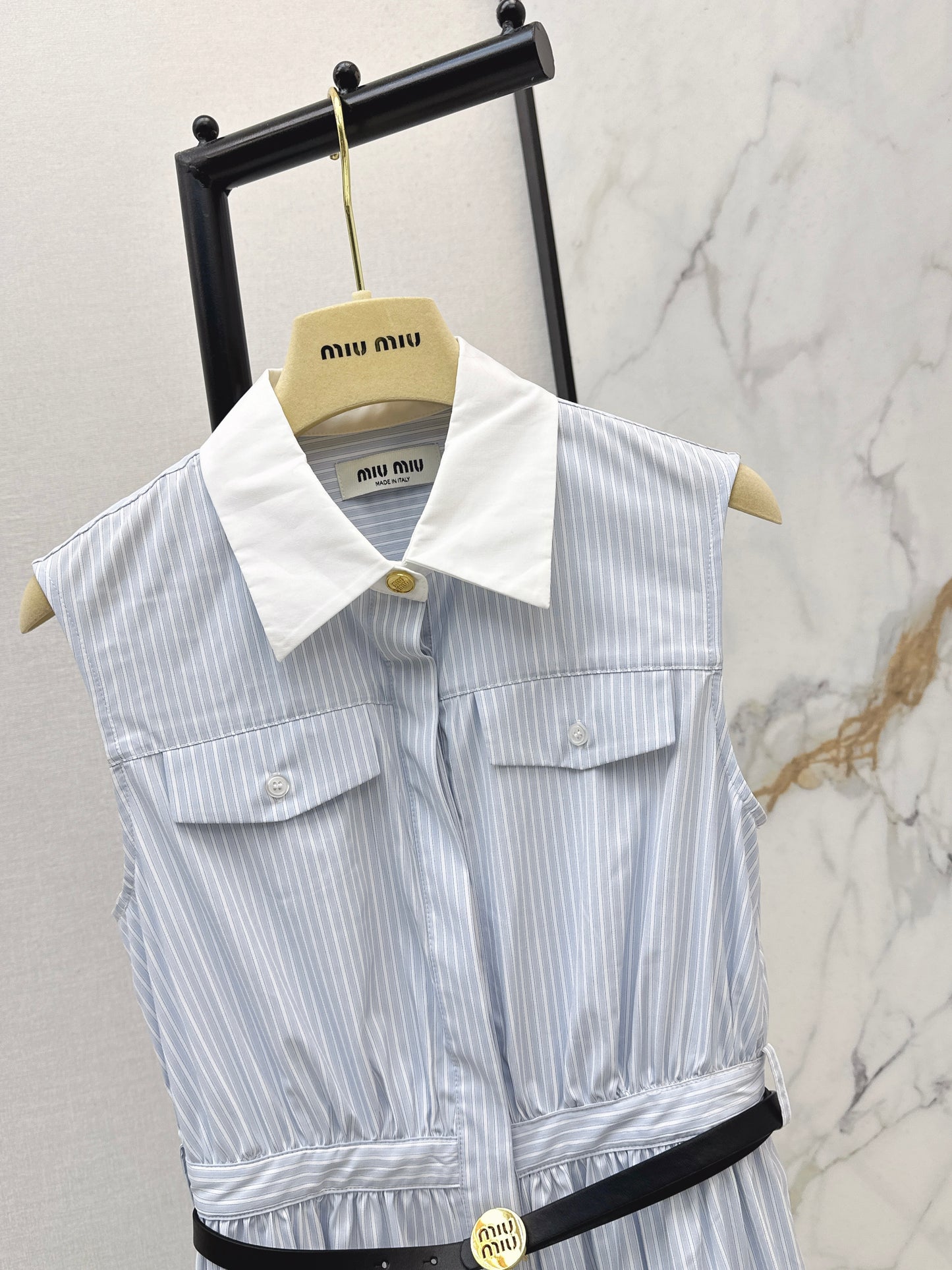 26SS NEW Contrast color lapel long dress