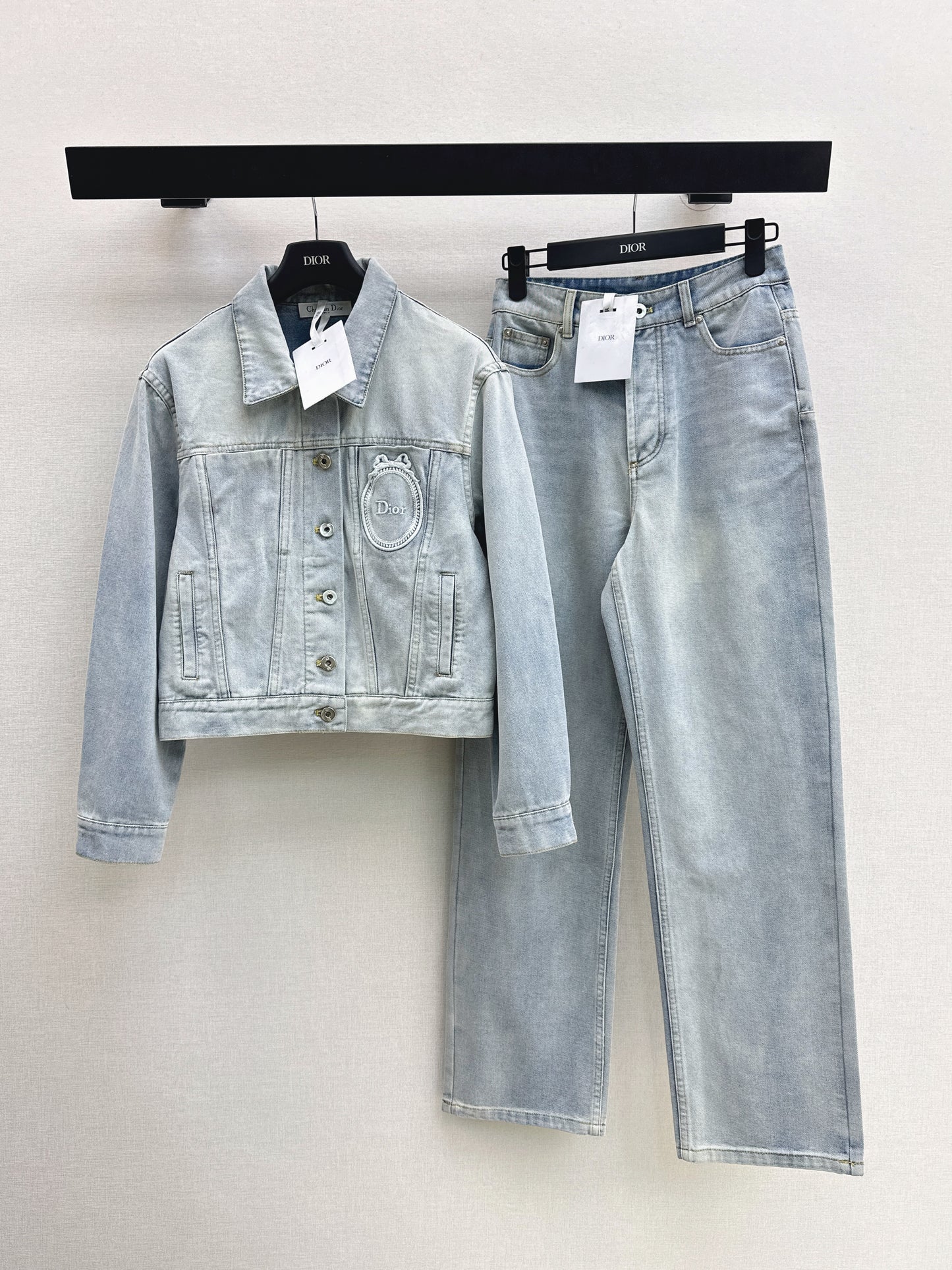 26SS NEW Distressed washed ink white denim jacket