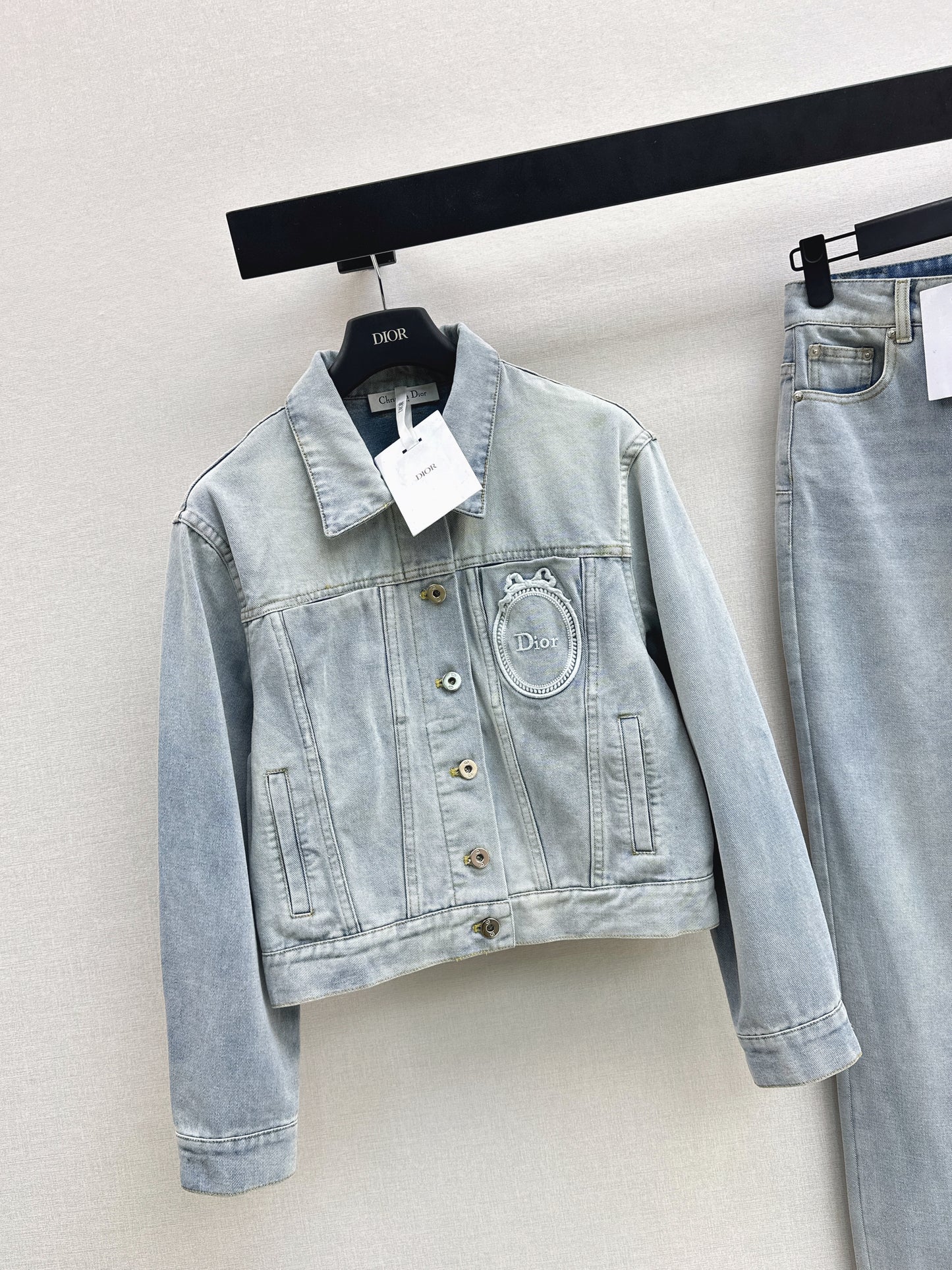 26SS NEW Distressed washed ink white denim jacket