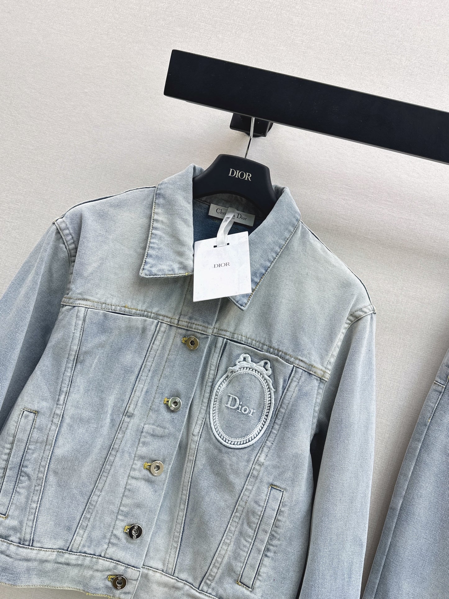 26SS NEW Distressed washed ink white denim jacket
