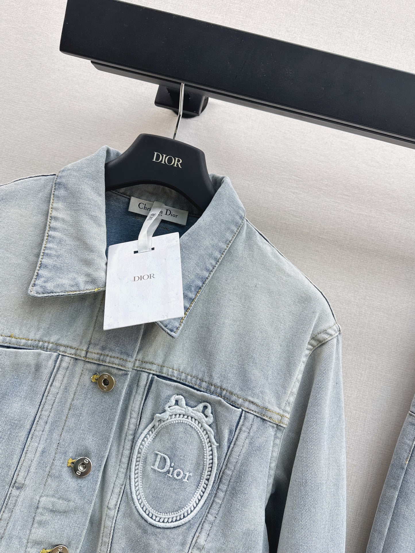 26SS NEW Distressed washed ink white denim jacket