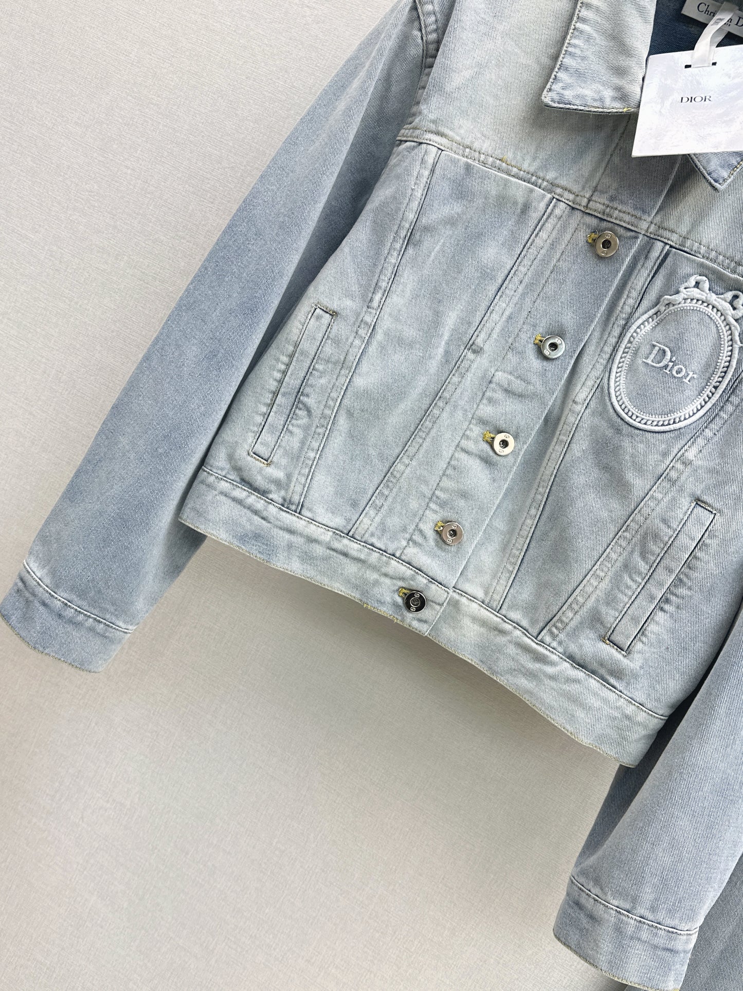 26SS NEW Distressed washed ink white denim jacket