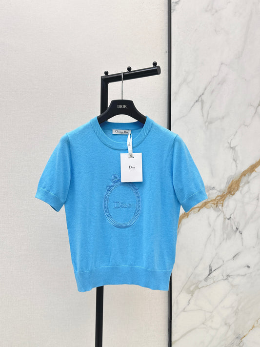 26SS NEW logo embroidered short-sleeved sweater