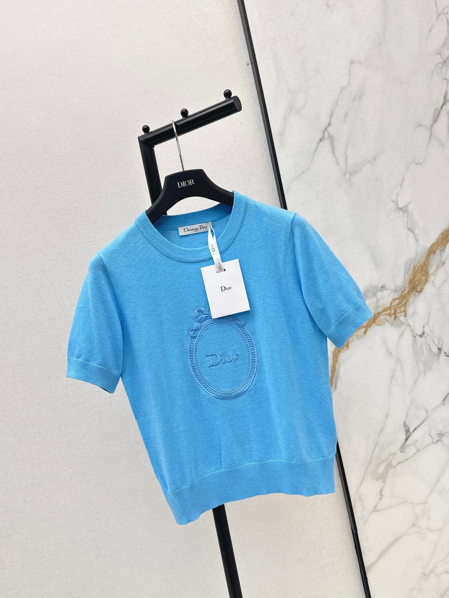 26SS NEW logo embroidered short-sleeved sweater