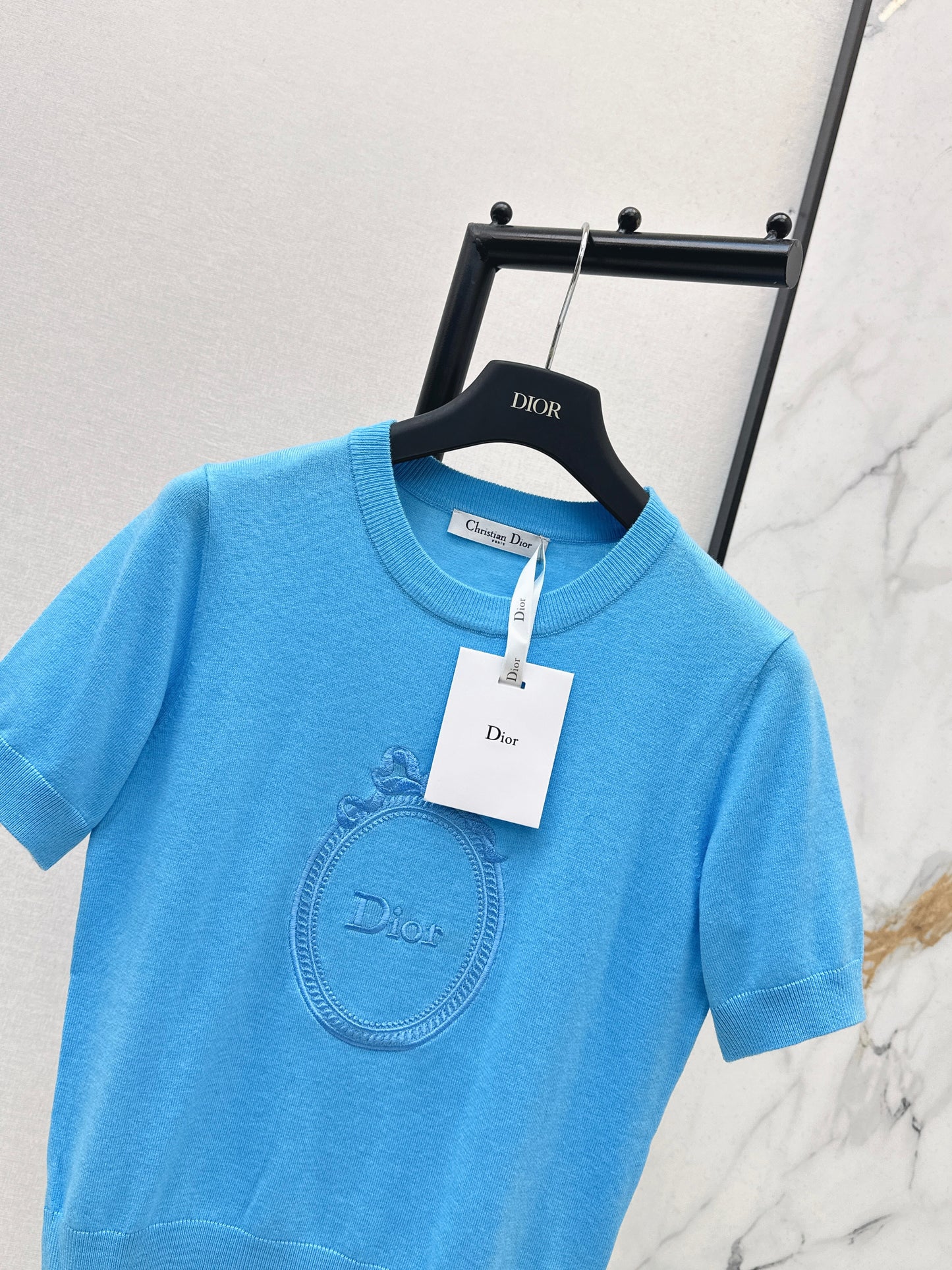 26SS NEW logo embroidered short-sleeved sweater