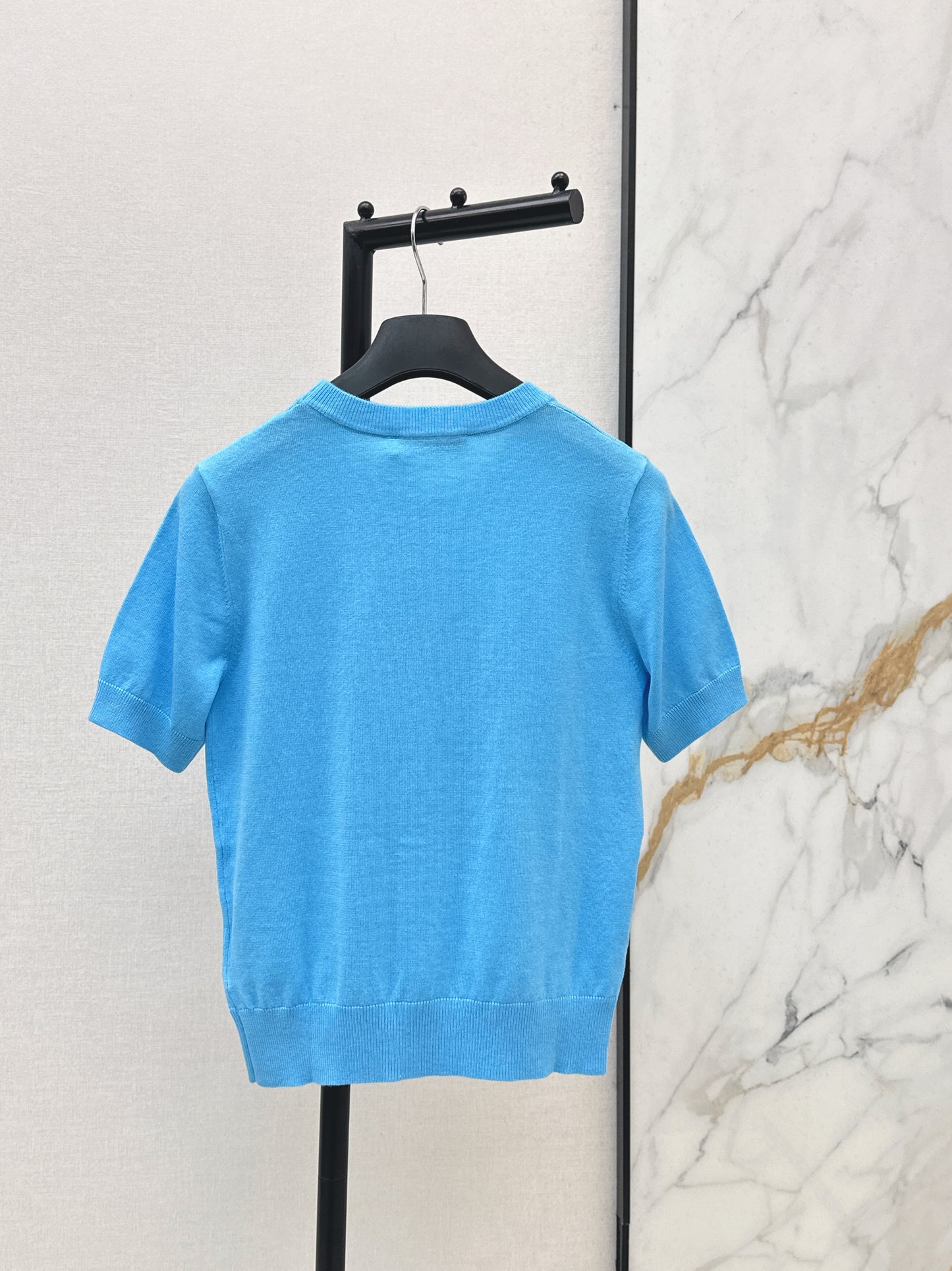 26SS NEW logo embroidered short-sleeved sweater