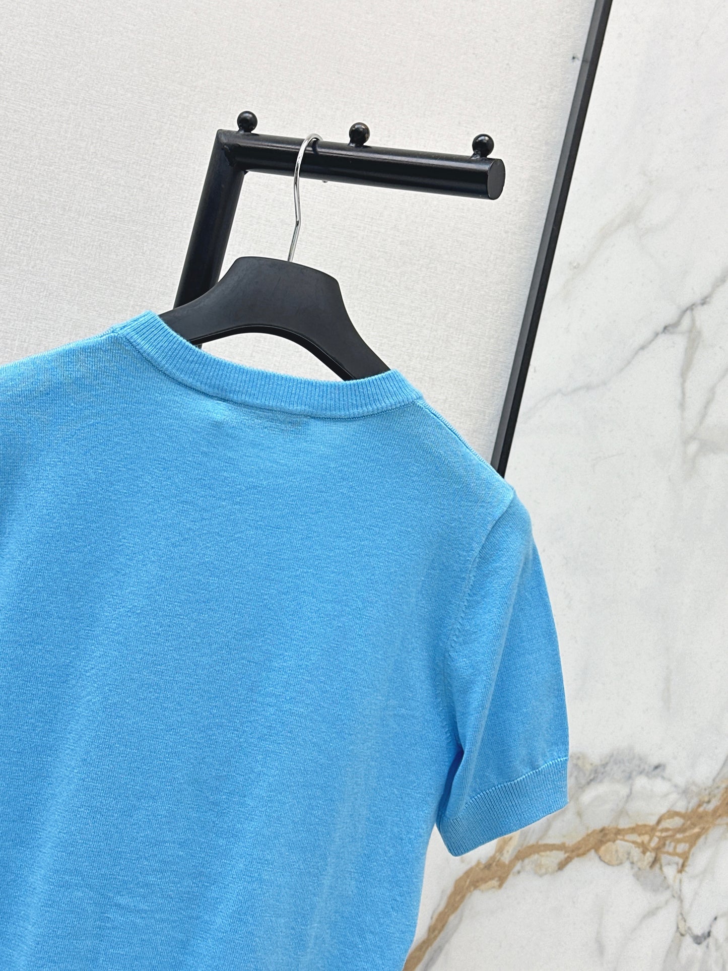 26SS NEW logo embroidered short-sleeved sweater