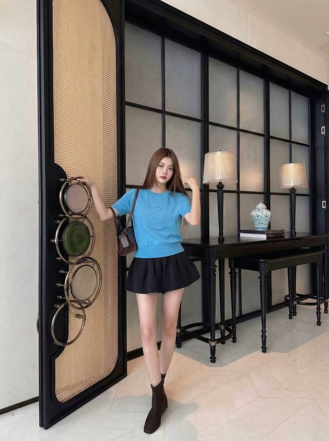 26SS NEW logo embroidered short-sleeved sweater