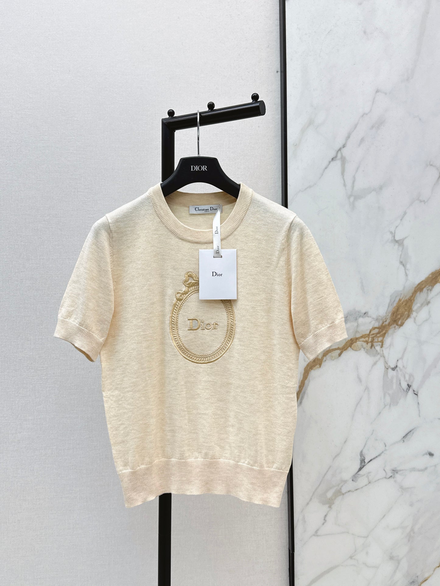 26SS NEW logo embroidered short-sleeved sweater