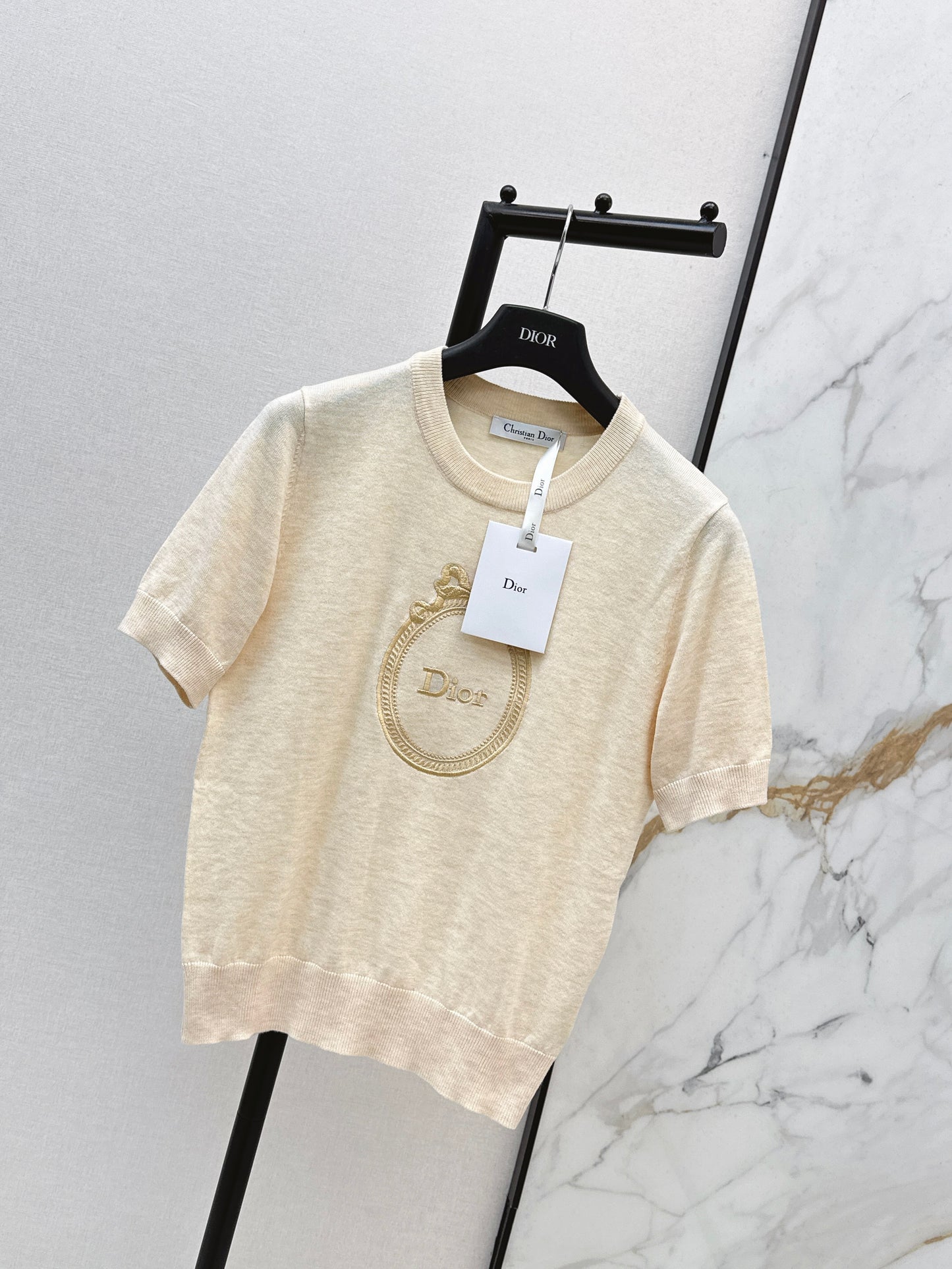 26SS NEW logo embroidered short-sleeved sweater